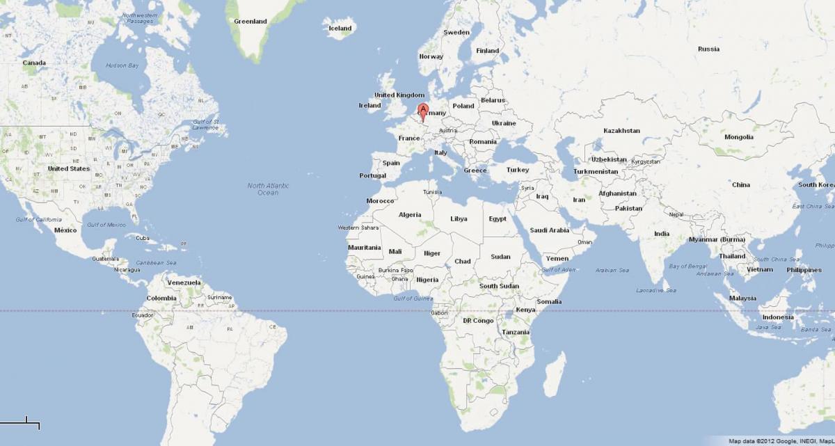 Luxembourg lokasi pada peta dunia