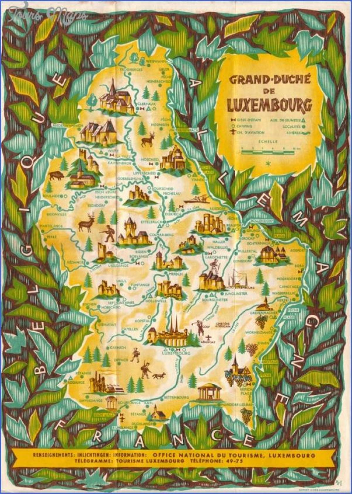 peta dari Luksemburg wisata