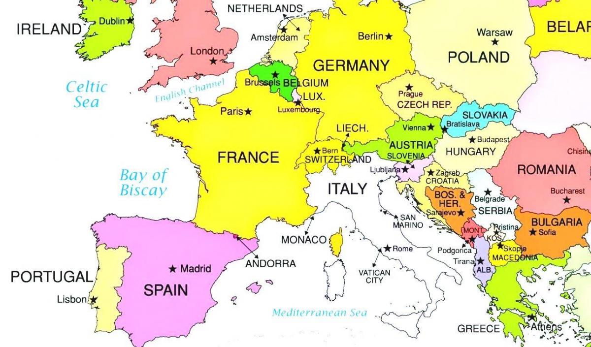 peta eropa menunjukkan Luksemburg
